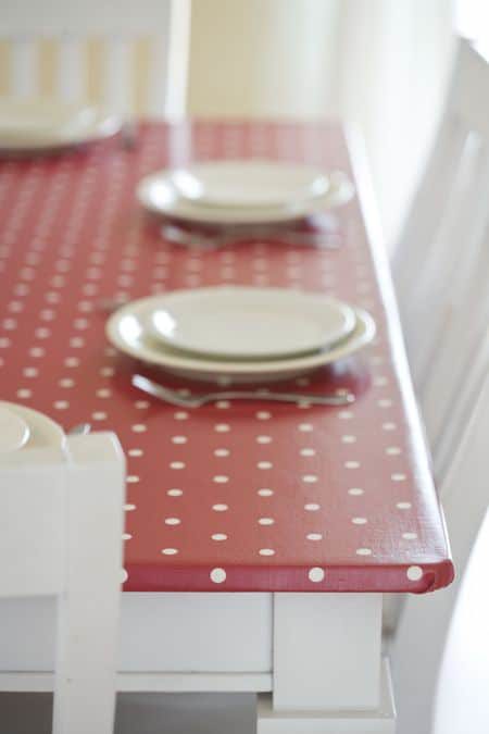 Re-Covering My Kitchen Table in Oilcloth