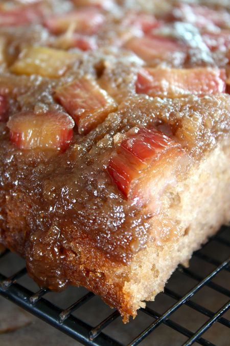 Strawberry Rhubarb Upside Down Cake