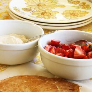 Crepes with Honey Mascarpone & Strawberries