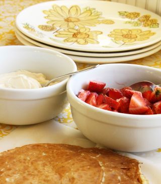Crepes with Honey Mascarpone & Strawberries