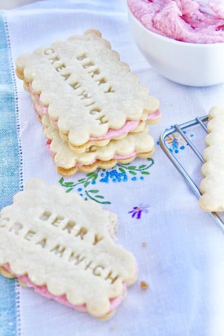 Strawberry Buttercream Sandwich Cookies